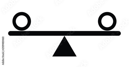 Cuadro en lienzo Balance Scale Vector Illustration Representing Equality, Fairness and Equilibriu