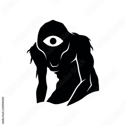 Mysterious Cyclops Monster Silhouette.