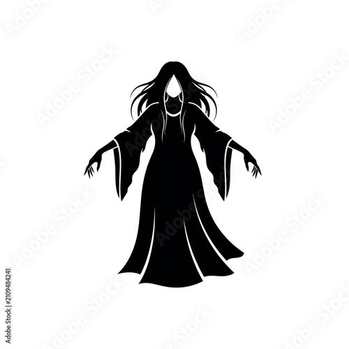 фотографія Silhouette of a female ghost figure.