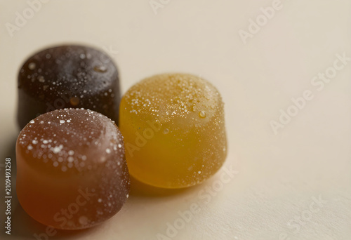 Close-up of three assorted ...