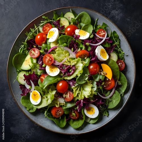 Fresh vegetable salad with ...