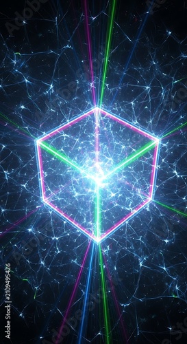 Abstract Neon Cube.