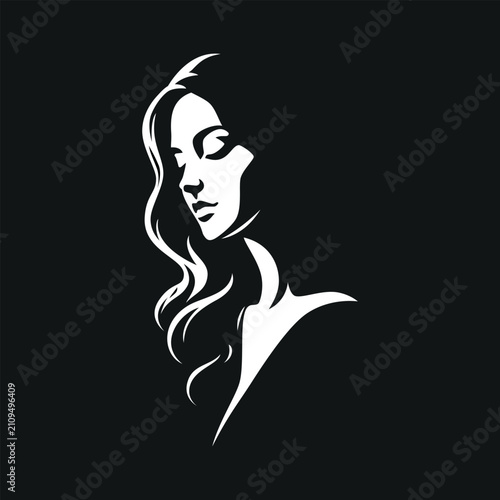 Beautiful girl vector. Minimalism style.	
