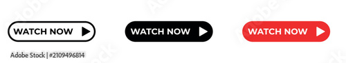 Watch video. watch now button on isolated background. watch now video play button sign.