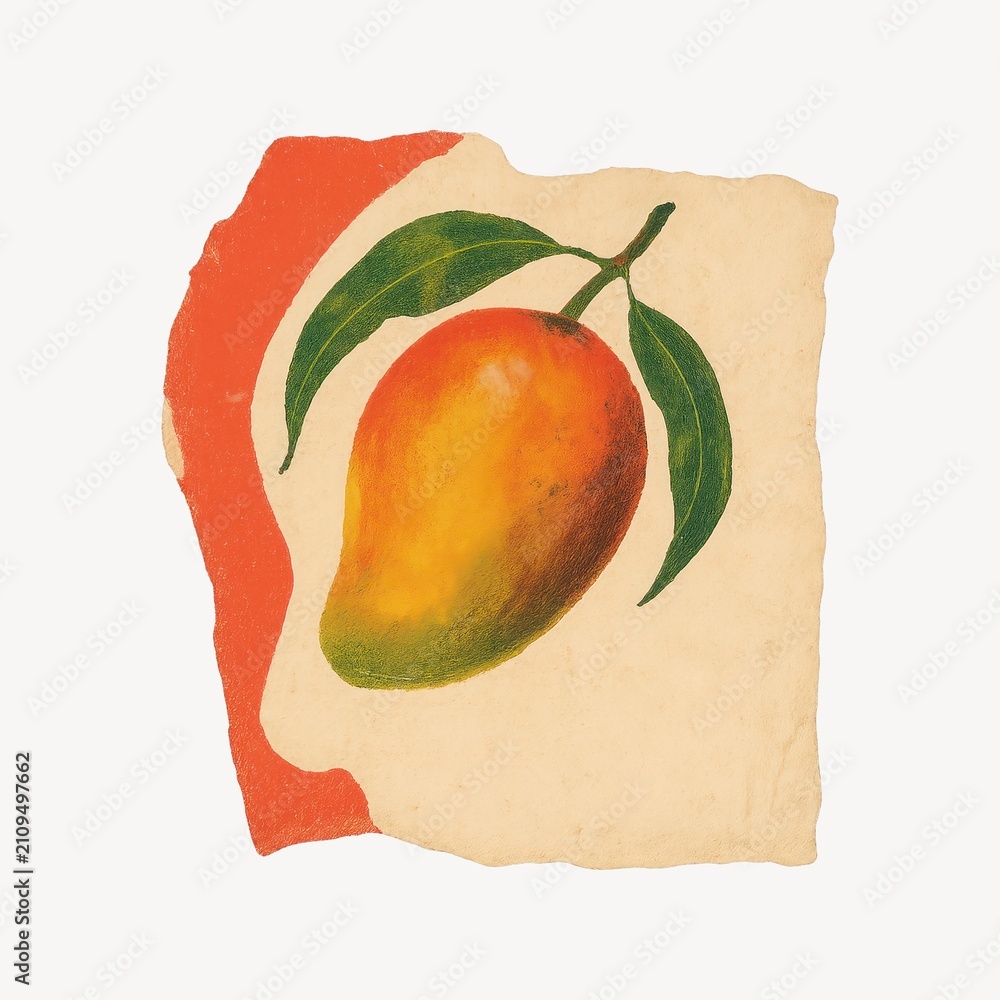 Obraz premium Vintage mango illustration on paper