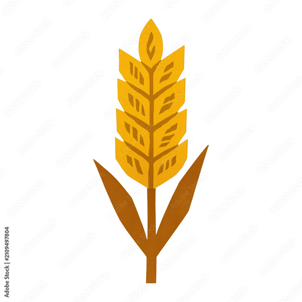Obraz premium PNG Golden wheat ear illustration.