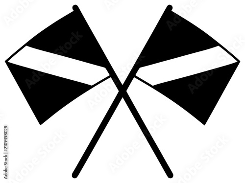Photography Color Guard Flags black silhouette vector illustration, simple flat clipart desi