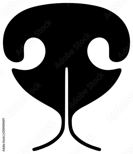Dog Nose black silhouette vector illustration, simple flat clipart design isolated on white background