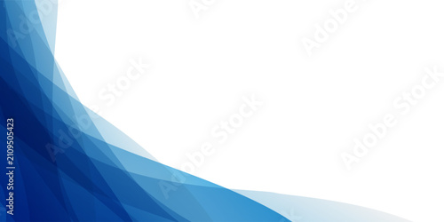 Minimal abstract background with overlapping translucent blue waves on the left and white space on the right, ideal for modern layouts, presentations, or text placement.