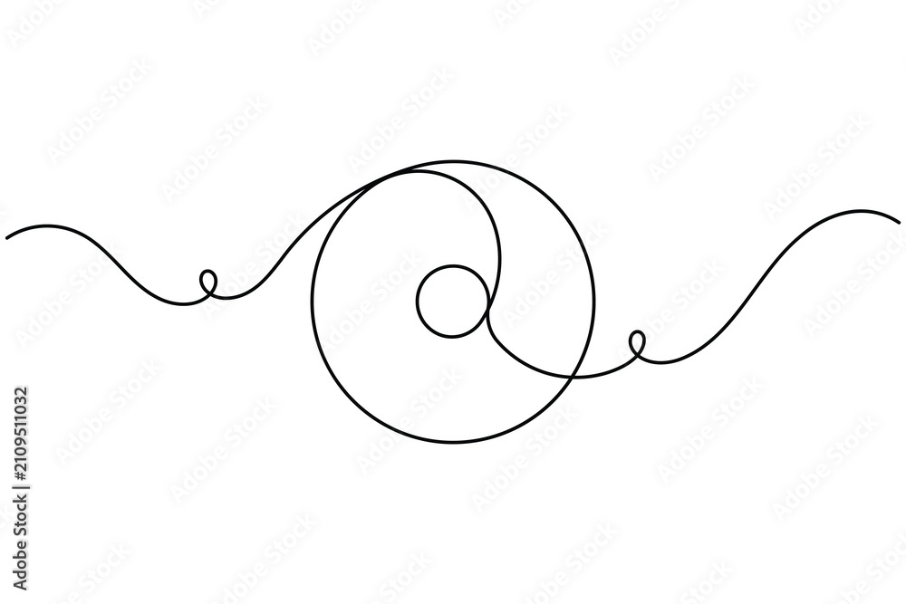 Obraz premium Continuous single line drawing of a Sun symbol minimalist monoline art planet astrology sign solar energy presentations and morning wellness on white background outline vector illustration