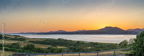 Looking across the Dwyryd estuary to Portmeirion and Portmadog in Wales