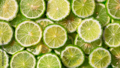 Prepared Fresh Bergamot Slice For Background And Texture