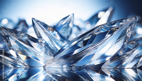 Crystal And Glass Chrome Refraction And Reflection Refreshing Fresh Elegant And Modern D Rendering Abstract Background