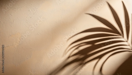 A Shadow Of Palm Leaves On A Textured Paper Background