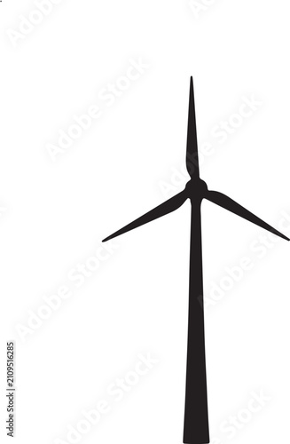 Silhouette of a wind turbine