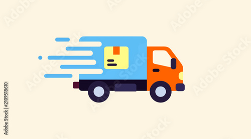fast delivery truck, speedy parcel transport
