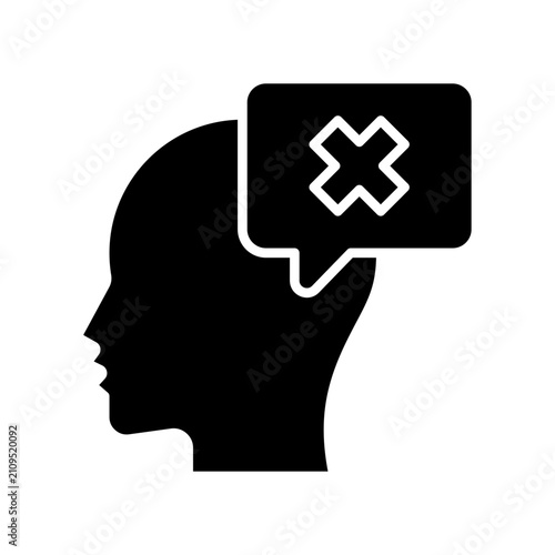 Refuse Head Icon Glyph Black Style