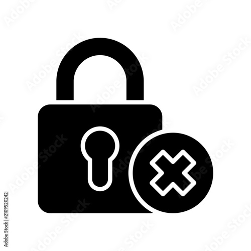 Schilderij op canvas Access Denied Icon Glyph Black Style