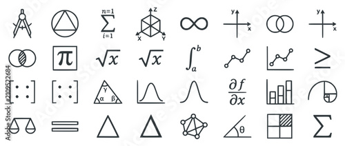 Set of Mathematical and Scientific Symbols Icons