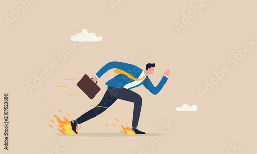фотографія Advantage boost fast or business to win competition, motivation, agility or inno