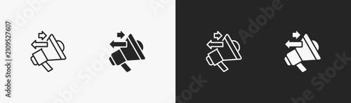 Quadro su tela Set of translation icon in black and white collection