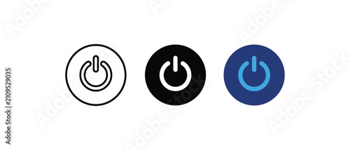 Fotografie Power button vector icon, on off toggle switch symbol isolated.
