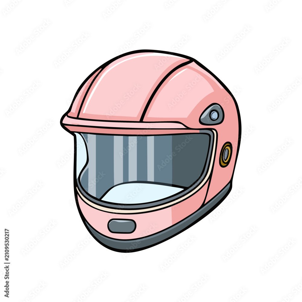 Fototapeta premium Pink Motorcycle Helmet with Tinted Visor and Side Vent