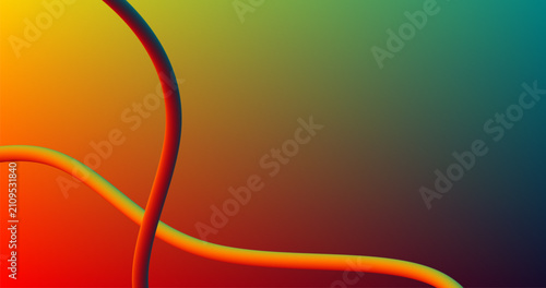 Negative Space Abstract Red Yellow Orange Violet background with curved lines