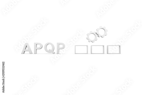 APQP concept white background 3d render illustration
