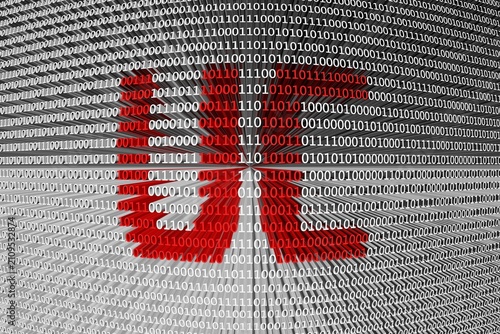 UC binary code 3d illustration
