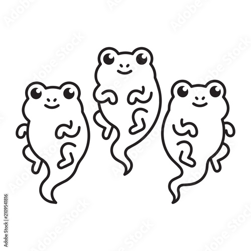 Canvas Print Group of three biblical frog spirits with wispy tails representing the unclean s