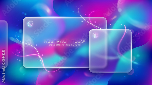 ​Abstract Glassmorphism UI Background with Colorful Liquid Gradient