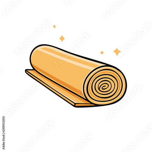 Rolled up yoga mat isolated on white a fitness and wellness exercise accessory