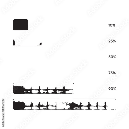 Bild auf Leinwand Horizontal bar with notches black silhouette on white background