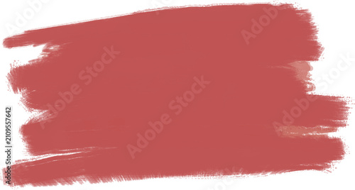 Red Paint Brush Stroke Isolated on Transparent Background