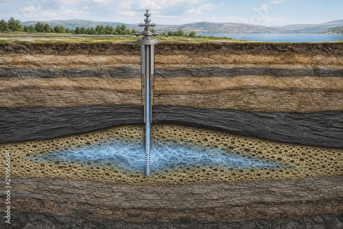 Carbon dioxide injection into deep saline aquifer storage