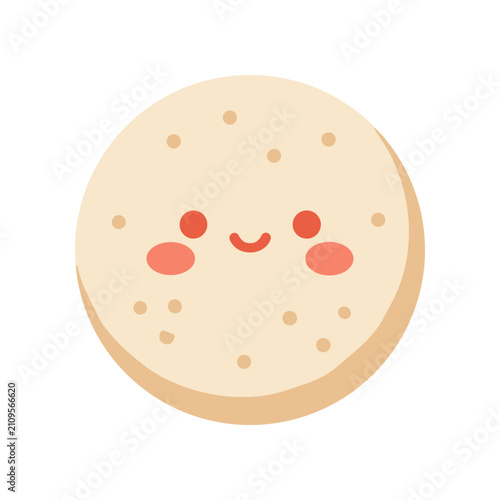 Obraz na płótnie Smiling Cartoon Cookie Face Closeup.