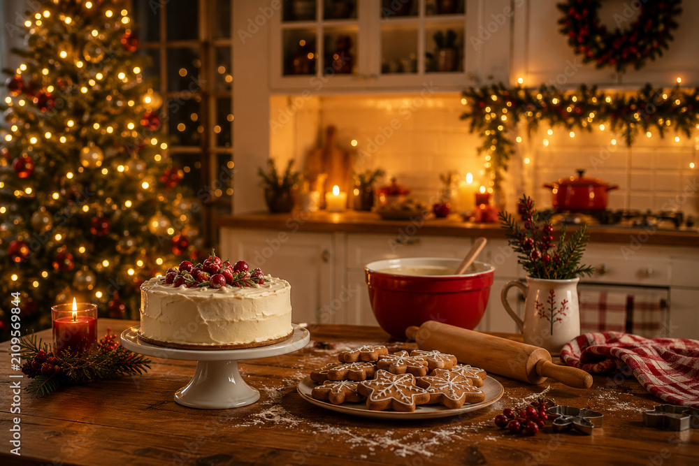 Fototapeta premium Cozinha Natal e Comidas de Natal