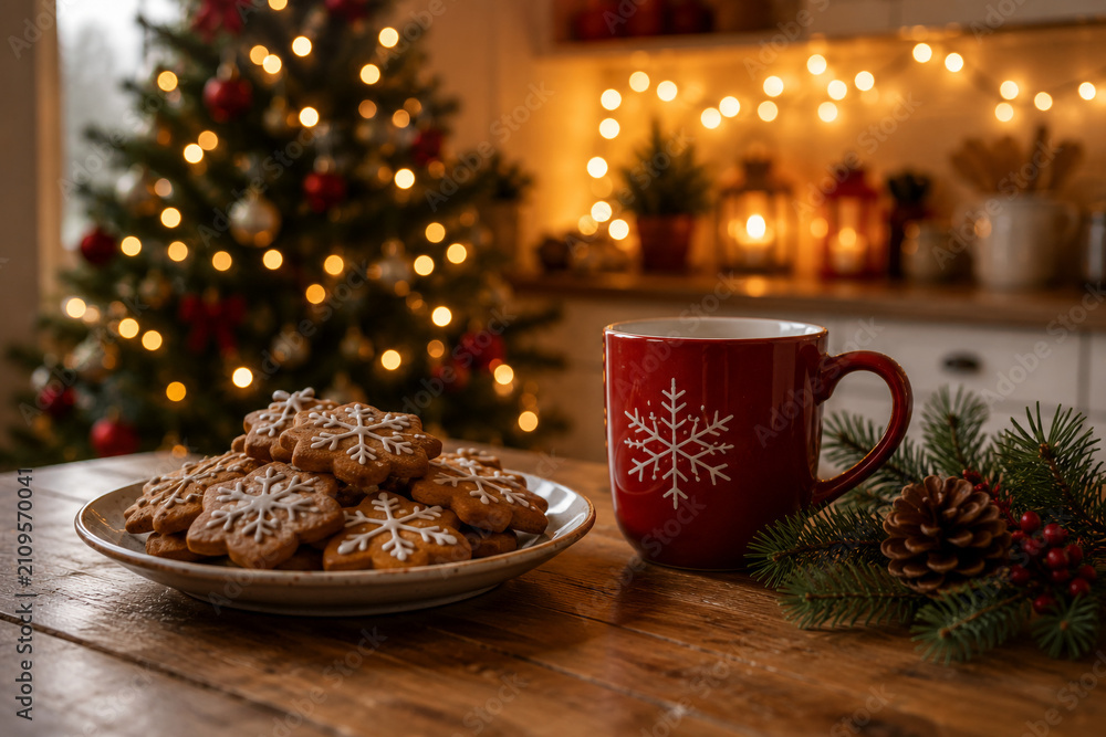 Fototapeta premium Biscoito Natal com Caneca cozinha Natal