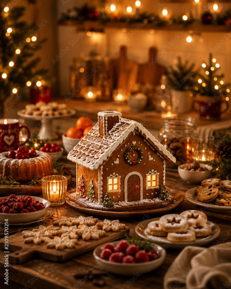 Fototapeta premium Casa de Biscoito de Canela Natal