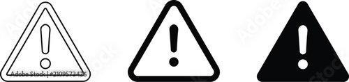 Quadro su tela Warning sign exclamation mark icons in different artistic styles for alert notif