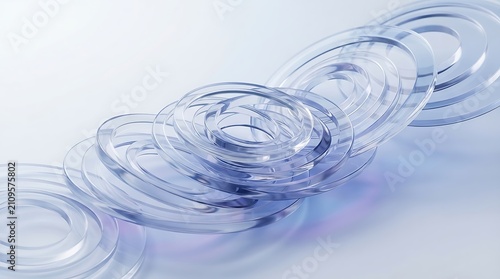 Abstract background with translucent glass rings
