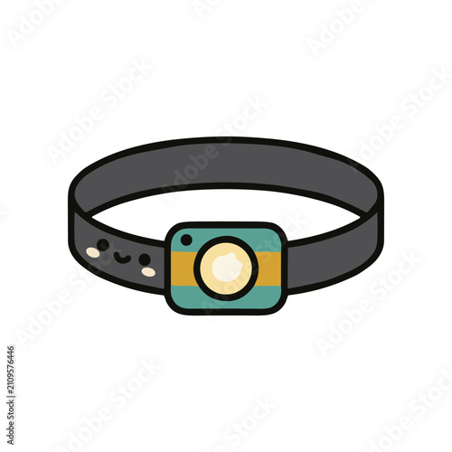 фотографія Wearable camera on black strap.