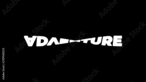 Smooth Curve Twist Adventure Text Animation on black background
