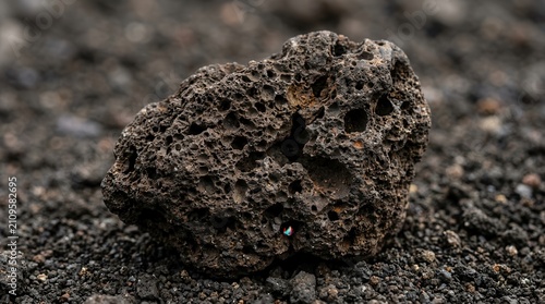 Pumice rock on soil background