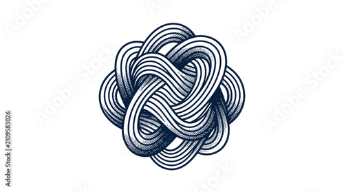 Bild auf Leinwand Knot made of multiple twisted ropes.
