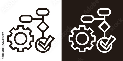 Workflow System  Icon Set White Style Collection   