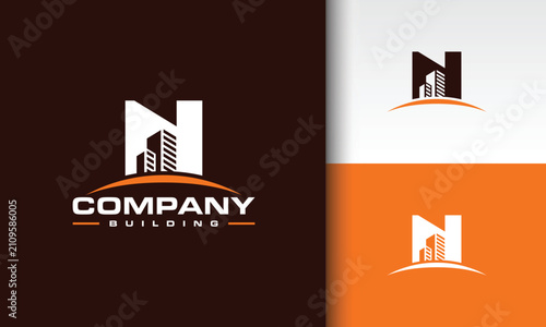 Elegant logo featuring the letter N and a building element.