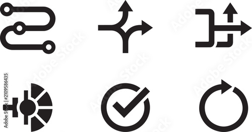 Quadro su tela Business Roadmap Branching Arrows Process Flow Radial Diagram Circle Checkmark C