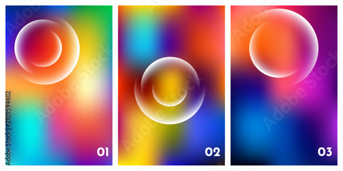 Abstract colorful gradient circles on vibrant backgrounds modern digital art composition